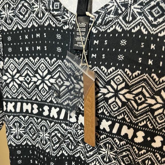 SKIMS Other - Women's SKIMS Long Sleeve Top Black/White Pattern Size XXS